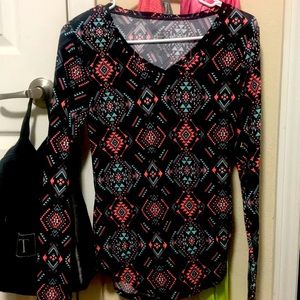 Fun pattern long sleeve shirt only worn once!